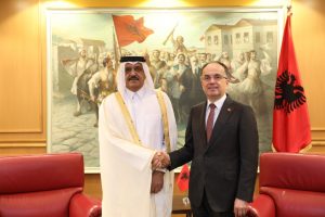 Presidenti i Republikës, Sh. T. Z. Bajram Begaj pret në një takim kortezie Ambasadorin e Shtetit të Katarit, Sh. T. Z. Ali bin Hamad Al-Marri